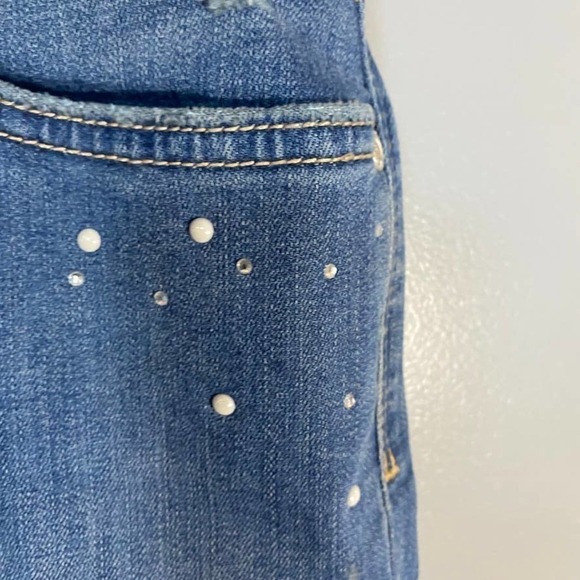 NYDJ Ami Skinny Ankle Embellished Distressed Jeans Size 0 - Picture 4 of 7